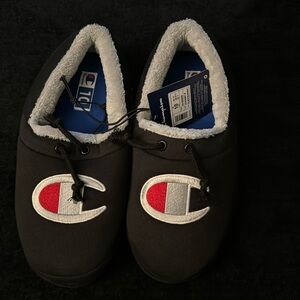 Women NWT Champion Slippers, Red*Black*White. No box.